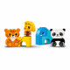 LEGO DUPLO 10955 Le train des animaux incluant un éléphant, un tigre, un panda et une girafe pour les bébés,1 an et demi