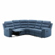 Canapé d'angle relax manuel 5/6 places - AUGUST - Tissu Bleu - L 211 x P 136 x H 100 cm