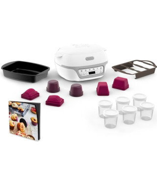 TEFAL KD812110 Cake Factory Délices Silver Appareil a gâteau, 5 programmes auto + mode manuel, Accessoires, Application dédiée