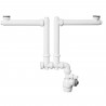 WIRQUIN Siphon double tout-en-un déporté - Pour lavabo ou évier - 2 bacs