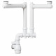 WIRQUIN Siphon double tout-en-un déporté - Pour lavabo ou évier - 2 bacs