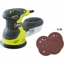 RYOBI Ponceuse excentrique + 20 feuilles - 300W