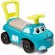 SMOBY - Porteur auto Bleu - Fonction Trotteur - Volant Directionnel