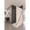 SAINT-GOBAIN Paroi de douche en kit BALEARES CALACATTA -Verre Timeless 8 mm trempé - L.140 cm x H.198 cm - Profilé  noir mat