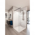 AURYS Paroi de douche en kit BALEARES  REFLECTO BLACK - Verre Timeless 8 mm trempé by Saint-Gobain - L.120 cm x  H.198 cm