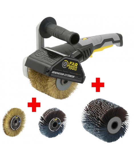 FARTOOLS PACK REX120C RENOVATEUR EXTERIEUR + BROSSE METALLIQUE DE PRECISION + BROSSE A LANIERES ABRASIVES DE PRECISION