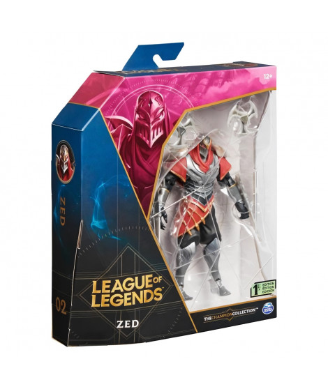 LEAGUE OF LEGENDS - FIGURINE PREMIUM 18 CM ZED Maître des ombres - 6062261 - Avec 19 points d'articulation et Accessoires