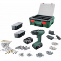 Perceuse-visseuse Bosch - UniversalDrill 18 (Livrée avec 2 batteries 1,5Ah, SystemBox, 241 accessoires)