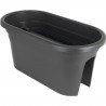 ARTEVASI Jardiniere pour balcon Venezia - 30 x 60 x H 27 cm - 18 L - Gris anthracite