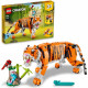 LEGO 31129 Creator 3 en 1 Sa Majesté le Tigre, Jouets Animaux pour Filles et Garçons des 9 Ans, Figurines Panda, Poisson