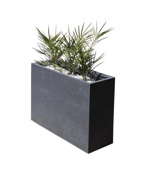 EDA PLASTIQUE Bac a fleurs Muret Loft Graphit - 46 L - 78,5 x 29,5 x 60 cm - Gris anthracite