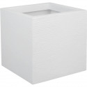 EDA PLASTIQUE Bac a fleurs carré Graphit Up - 21 L - 29,5 x 29,5 x 29,5 cm - Blanc cérusié