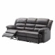 Canapé 3 places dont 2 places relax manuels - Tissu gris - L 215 x P 169 x H 102 cm - TERRENCE