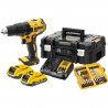 Perceuse sans fil DEWALT Brushless 18V 2 Ah Li-Ion, 2 batteries DCE777D2K + 56 accessoires