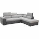 Canapé d'angle convertible panoramique 5 places DAYTONA - Tissu Malmo anthracite/gris -Coffre de rangement - L 260 x P 218 x …