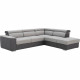 Canapé d'angle convertible panoramique 5 places DAYTONA - Tissu Malmo anthracite/gris -Coffre de rangement - L 260 x P 218 x …