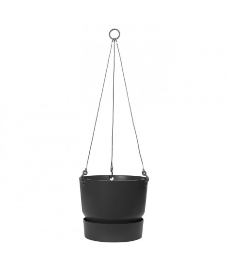 ELHO Pot de fleurs a suspendre Greenville 24 - Extérieur - Ø 23,9 x H 20,3 cm - Vivre noir