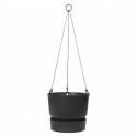 ELHO Pot de fleurs a suspendre Greenville 24 - Extérieur - Ø 23,9 x H 20,3 cm - Vivre noir