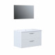 Meuble salle de bain + Vasque + Miroir - 2 tiroirs - Blanc - L 80 cm - FUNNY