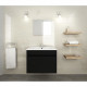 LUNA Ensemble salle de bain simple vasque L 60 cm - Noir mat