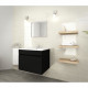 LUNA Ensemble salle de bain simple vasque L 60 cm - Noir mat