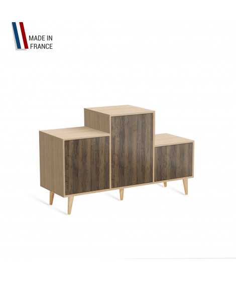 Meuble de rangement PODIUM - Chêne Clair - Chêne Vintage - 127