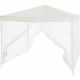 Tonnelle de jardin avec 4 moustiquaires - 3x3m - Acier et polyester 140 g - Blanc