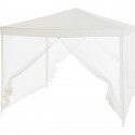 Tonnelle de jardin avec 4 moustiquaires - 3x3m - Acier et polyester 140 g - Blanc