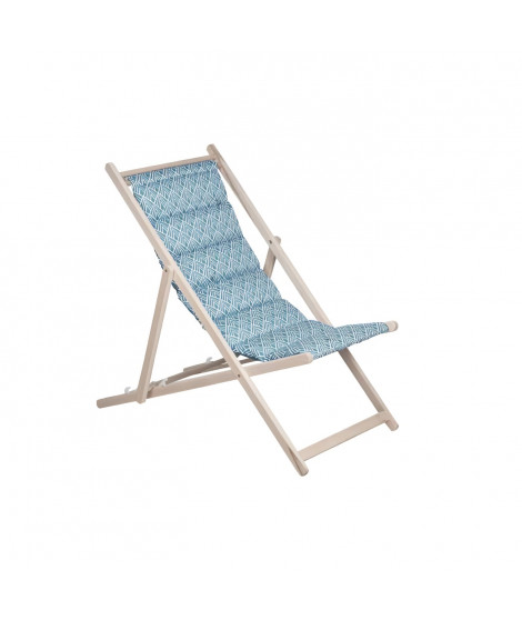 JARDIN PRIVE Chilienne matelassée Danemark blue structure en bois massif