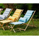 JARDIN PRIVE Chilienne matelassée Danemark blue structure en bois massif