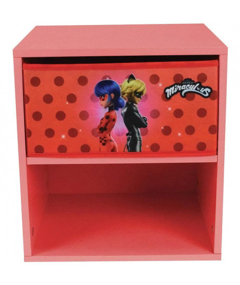 Fun house miraculous ladybug chevet avec tiroir h.36 x l.33 x p. 30 cm