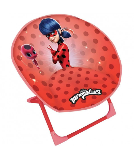 Fun house miraculous siege lune pliable ladybug pour enfant h.47 x l.54 x p.42 cm