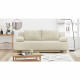 Banquette convertible 3 places MIKA - Velours côtelé Beige - Coffre de rangement - L 192 x H 84 x P 93 cm