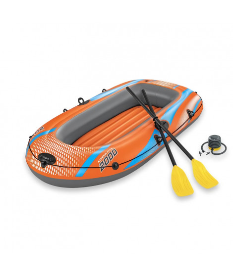 Canoë - BESTWAY - Kondor Elite 2000 raft set - 196 x 106 cm - 1 adulte+1enfant - 120kg max - pompe a pied - 2 pagaies