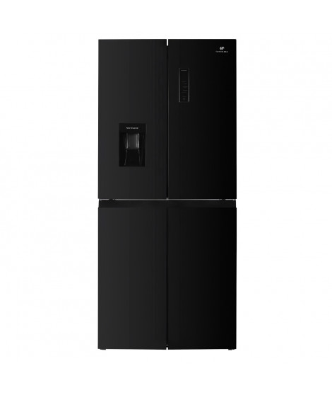 Réfrigérateur Continental Edison - CERA4D464B - 4 portes avec distributeur d'eau - 464L - L79 cm x H 180 cm - Noir