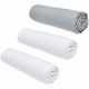 Lot de 3 draps housses TODAY Essential - 160 x 200 cm - 2 personnes - 100% Coton - Craie/ Acier