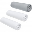 Lot de 3 draps housses TODAY Essential - 160 x 200 cm - 2 personnes - 100% Coton - Craie/ Acier