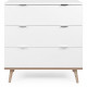 Commode Göteborg - 3 tiroirs - Décor chene sonoma Blanc - Scandinave - L 79,8 x P 40 x H 86,5 cm