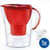 BRITA Carafe filtrante Marella rouge (2,4L) inclus 1 cartouche filtrante MAXTRA PRO All-In-1