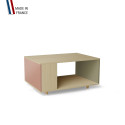 Table basse LIGATIO Chêne Clair - Abricot - Olive