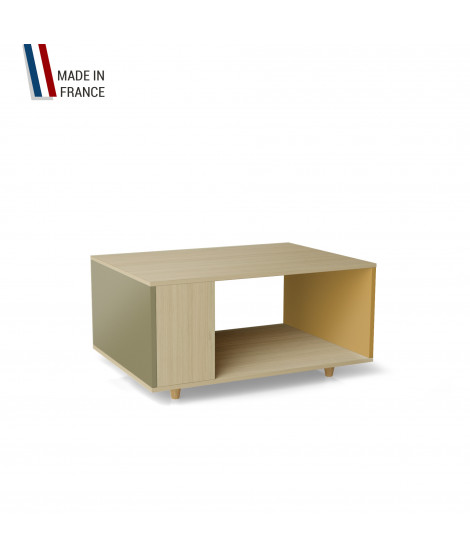 Table basse LIGATIO Chêne Clair - Olive - Curry