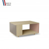Table basse LIGATIO Chêne Clair - Sienne - Abricot