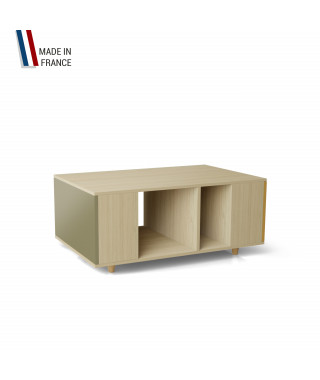 Table basse GRANDE LIGATIO Chêne Clair - Olive - Curry