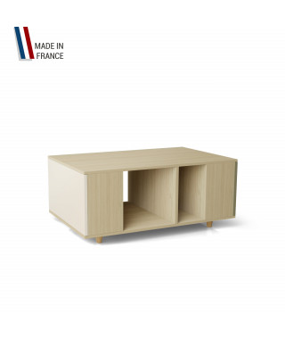 Table basse GRANDE LIGATIO Chêne Clair - Porcelaine - Olive