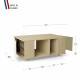 Table basse GRANDE LIGATIO Chêne Clair - Porcelaine - Olive