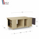 Table basse GRANDE LIGATIO Chêne Clair - Porcelaine - Graphite