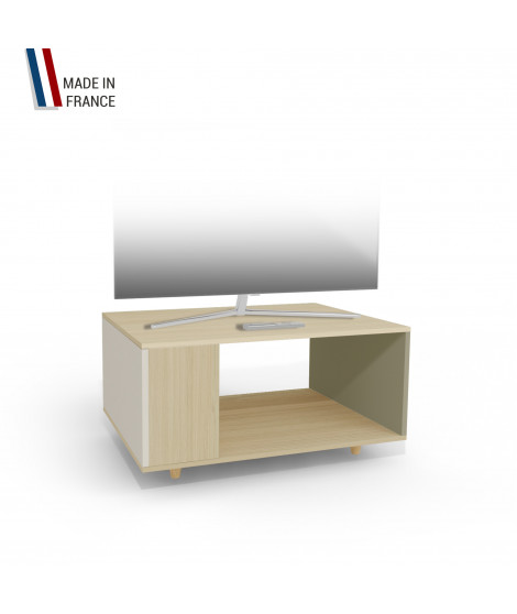 Meuble TV NEXIUM Chêne Clair - Porcelaine - Olive