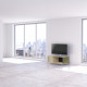 Meuble TV NEXIUM Chêne Clair - Porcelaine - Olive