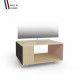 Meuble TV NEXIUM Chêne Clair - Graphite - Abricot