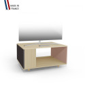 Meuble TV NEXIUM Chêne Clair - Graphite - Abricot